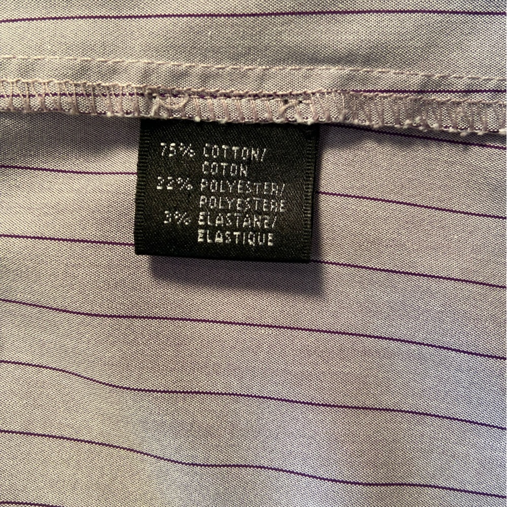 Lafayette 148 NY‎ women’s button down, pin stripe Tonal Purple top size 16 - Picture 7 of 12